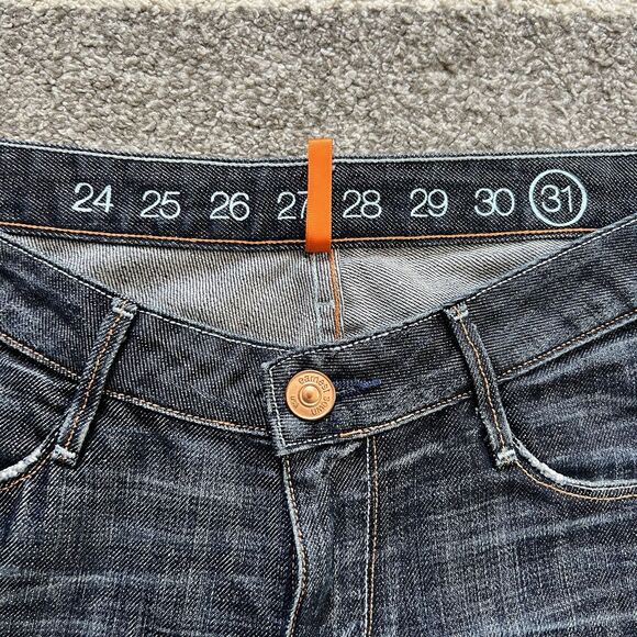 Earnest Sewn Womens Hefner Denim Low Rise Bootcut Jeans‎ Cotton Blend Blue 31 - Picture 3 of 7